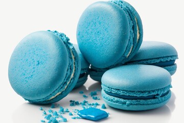 Blue macaroons generated by AI