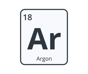 Argon Chemical Element Graphic for Science Designs.
