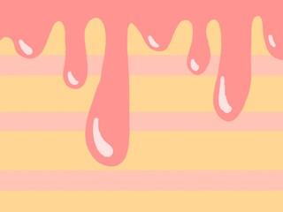 Obraz premium strawberry cake simple web background. yellow and pink design wallpaper for birthday and holiday 