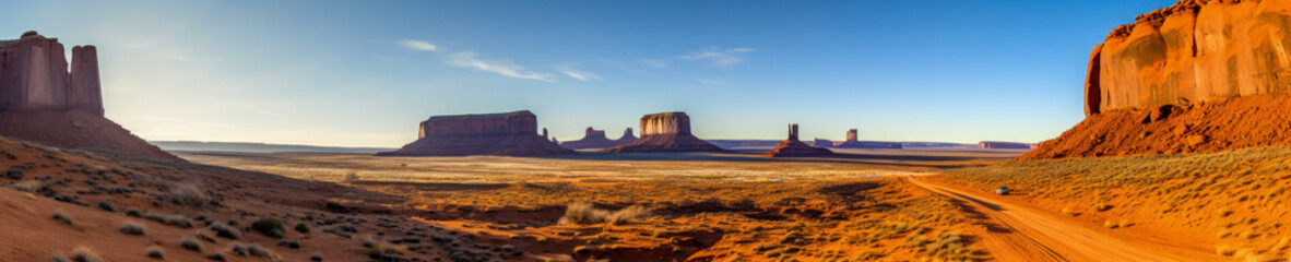 Panoramic view of Monument Valley - Generative AI