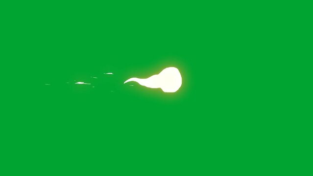 Anime style fireball glowing and hitting the target, 4k loopable animation
