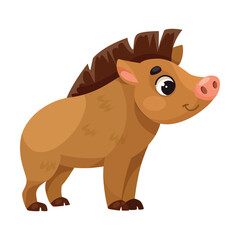 Cute Boar with Hoof and Snout as Forest Animal Vector Illustration