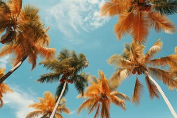 palm trees summer top view