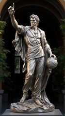 Obraz premium statue with ball in hand