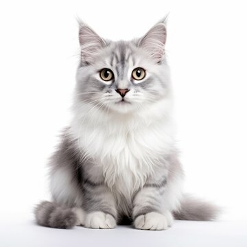photo cat on a white background
