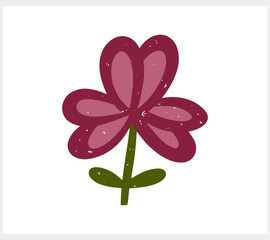 Flower with leaf icon isolated. Eco clipart. Cartoon branch nature. Vector stock illustration. EPS 10