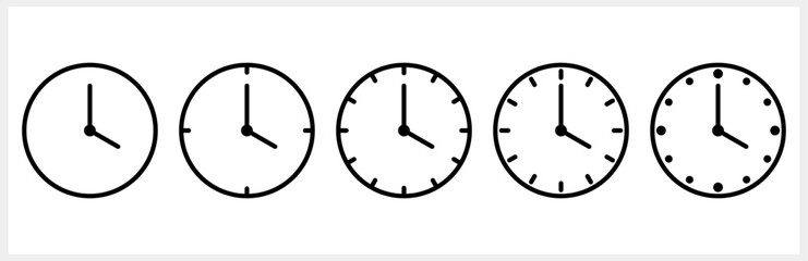 Clock icon isolated Time symbol clipart Vector stock illustration EPS 10
