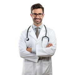 friendly doctor isolated on transparent background