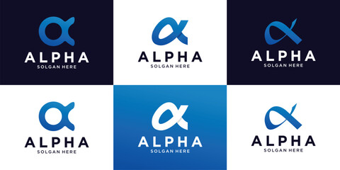 Alpha logo design modern inspiration