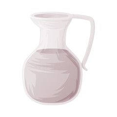 Coconut Milk in Jug as Organic Drink Vector Illustration