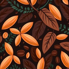 seamless pattern with leaves,leaf, AI generated