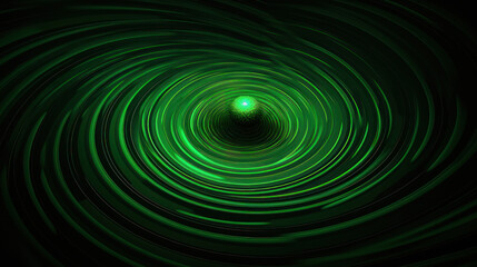 Obraz premium Enigmatic Kaleidoscope: Green and Black Abstract Circles. Generative AI