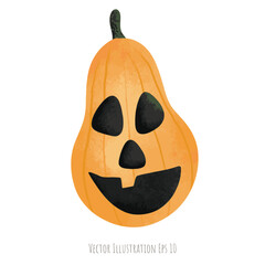 Pumpkin hand drawn in halloween day , isolated on white background  ,vector illustration EPS 10