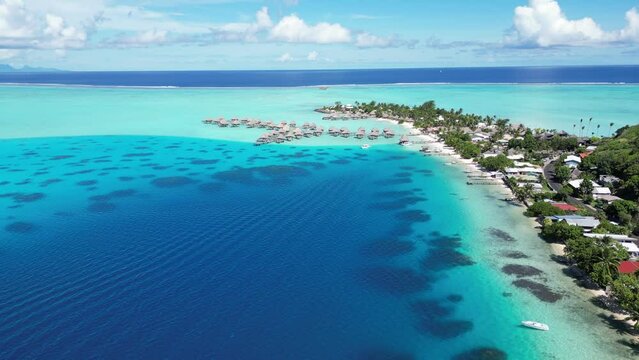 Arial view of Bora Bora, French Polynesia