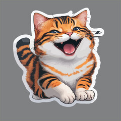 Fototapeta na wymiar Cute Happy Cat Vector