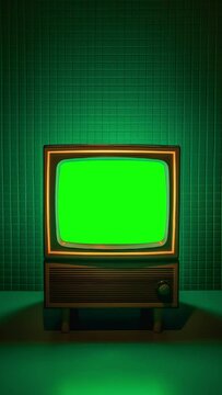TV with green screen. Generative AI