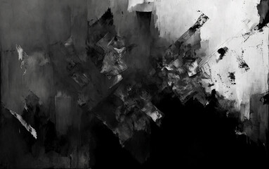 Abstract black and white painting background. Generative AI