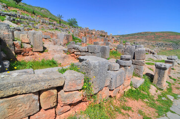 View of the ruins of the Roman city of Tiddis in Algeria