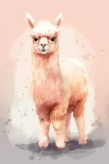 Whimsical Alpaca Delight: A Hilarious Encounter with a Fluffy Companion. Generative AI