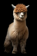 Fototapeta premium Whimsical Alpaca Delight: A Hilarious Encounter with a Fluffy Companion. Generative AI