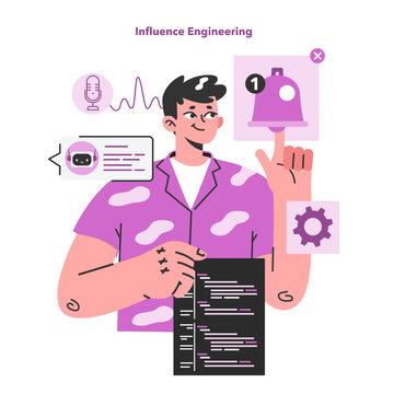 Digital marketing concept. Influence engineering. Automated algorithm