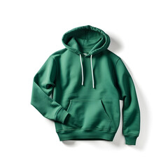 green hoodie mockup on white background ,generative ai