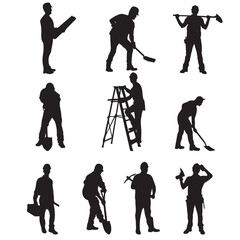 construction worker silhouette