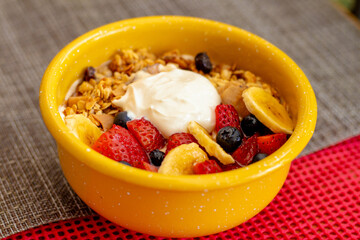 bowl of cereal with fruits