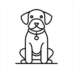 Line art of a cute dog Vector, Puppy vector