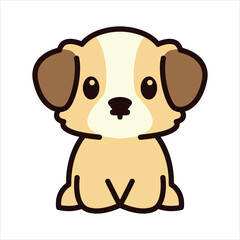 Cute dog animal cartoon modern flat illustration