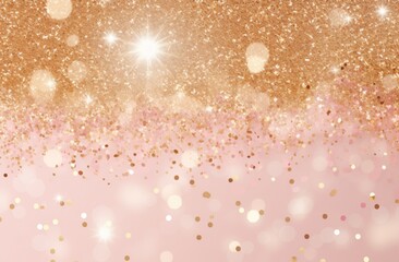Pink background with golden glitter. Illustration AI Generative.