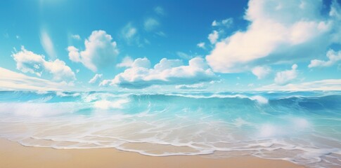 Tropical beach. Illustration AI Generative.