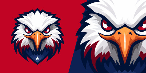 USA Colors Logo: American Eagle Illustration Vector Graphic for Sport and E-Sport Teams