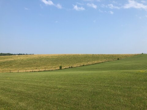 Farmland with blue sky
