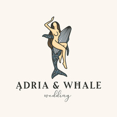 Medieval logo design, feminine logo, woman logotype, celestial element, moon design