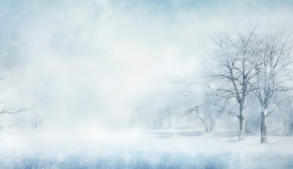 Fototapeta premium Winter snowy forest background. Illustration AI Generative