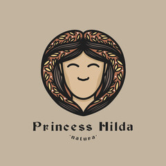 Medieval logo design, feminine logo, woman logotype, celestial element, moon design