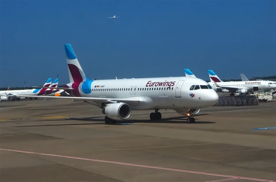 Eurowings airplane at Dusseldorf airport