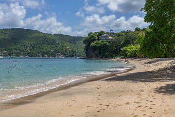 Princess Margaret bay with hills in the background, Bequia, Saint Vincent and the Grenadines