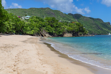 Princess Margaret bay with hills in the background, Bequia, Saint Vincent and the Grenadines