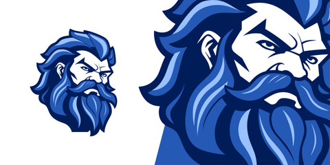 Legendary God Zeus Logo: Captivating Vector Graphic for Dominant Sport and E-Sport Teams