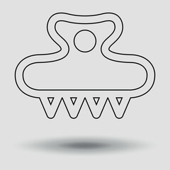 Hairpin Icon . Fine line. Vector on gray background