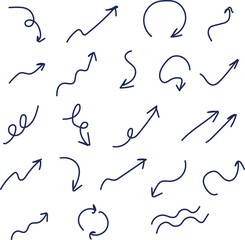 Hand-drawn arrow in black and white, doodles arrow, indicator 