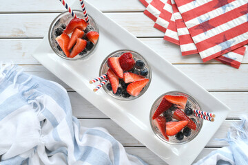 Red White & Blue cocktails - patriotic drinks with striped paper straws