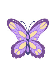 Obraz na płótnie Canvas Colorful butterfly insect cartoon style animal design vector illustration isolated on white background