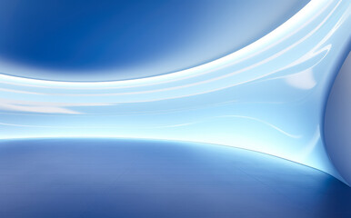Obraz premium Interior abstract empty space blue environment for presentations. 