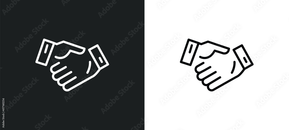 Poster commitment line icon in white and black colors. commitment flat vector icon from commitment collecti