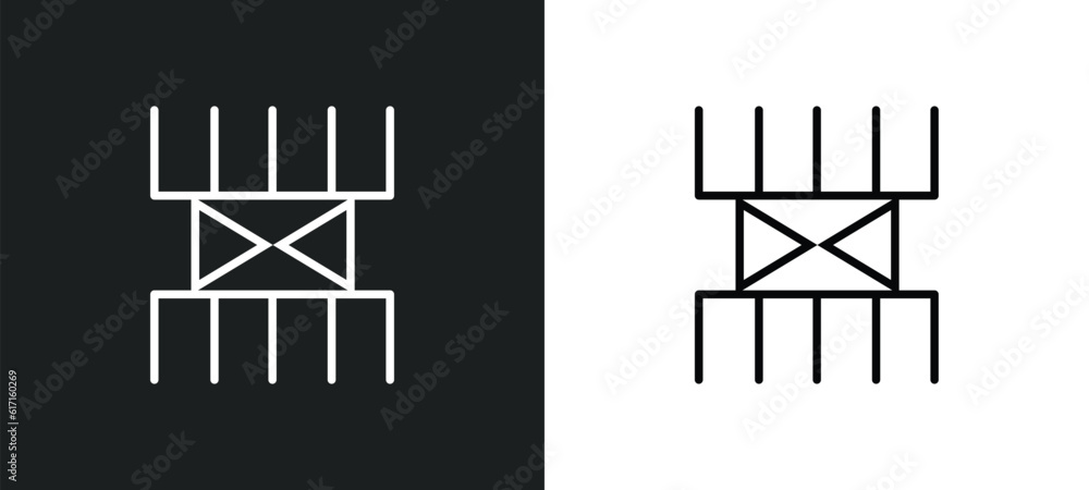 Poster lifes challenges line icon in white and black colors. lifes challenges flat vector icon from lifes c