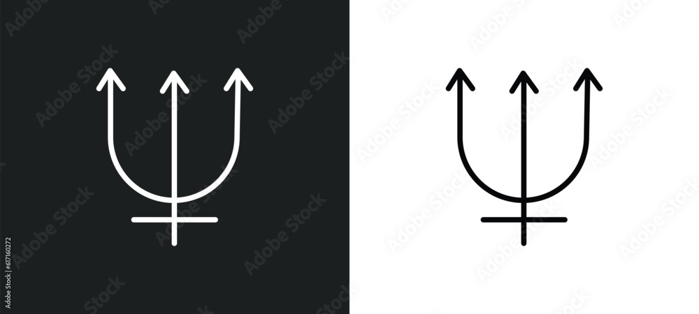 Poster neptune line icon in white and black colors. neptune flat vector icon from neptune collection for we