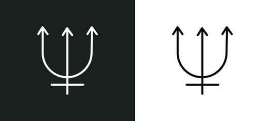 neptune line icon in white and black colors. neptune flat vector icon from neptune collection for web, mobile apps and ui. © IconArt